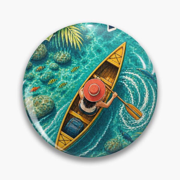 Item preview, Wander More, Scroll Less – Tropical Canoe Adventure designed and sold by CarrotBadminton.