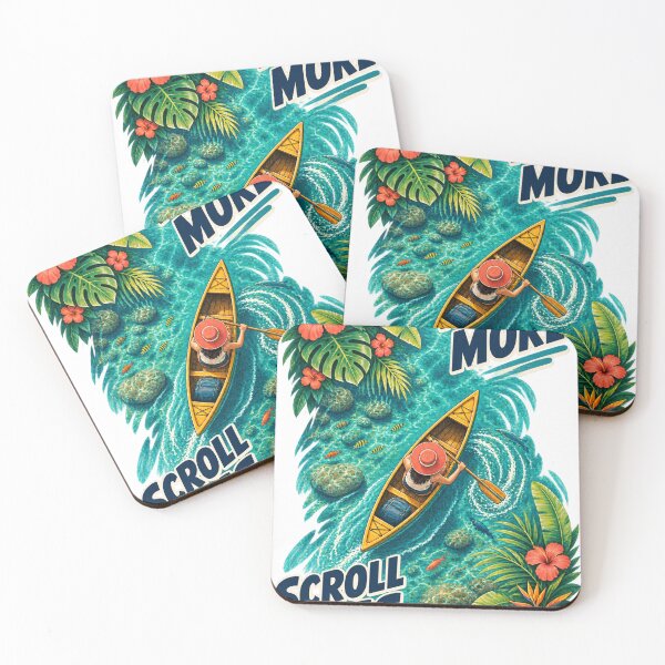 Item preview, Wander More, Scroll Less – Tropical Canoe Adventure designed and sold by CarrotBadminton.