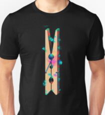 Clothespin clothes peg colorful Unisex T-Shirt