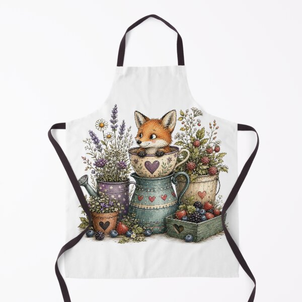 Aperçu de l'œuvre Cute Fox in Vintage Teacup Garden créée et vendue par MichalHau.