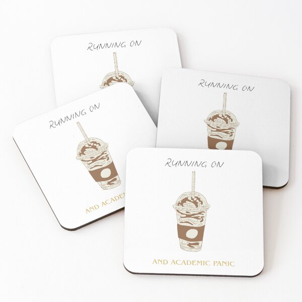Item preview, Running On Iced Coffee And Academic Panic | Funny Student Sticker designed and sold by StudioAuraco.