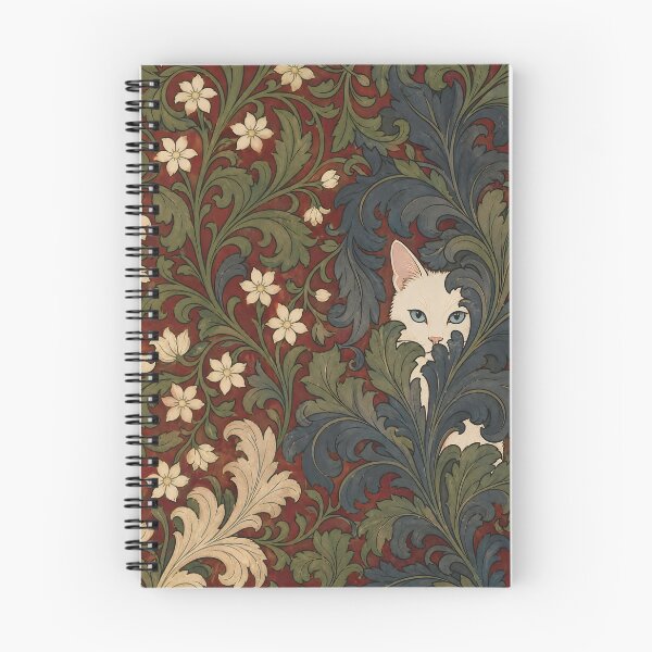 Item preview, William Morris White Cat Jasmine Acanthus Foliage Pattern Vintage Tapestry Pattern HD designed and sold by bard-art.