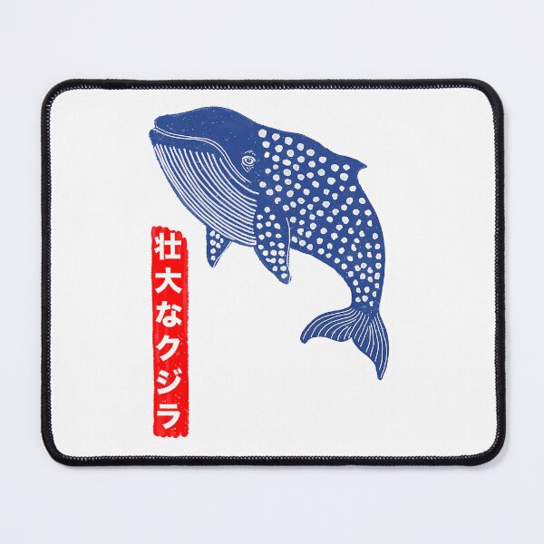 Item preview, Blue Whale with Japanese Text designed and sold by cynthiasholma.