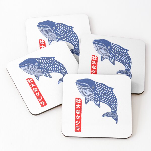 Item preview, Blue Whale with Japanese Text designed and sold by cynthiasholma.