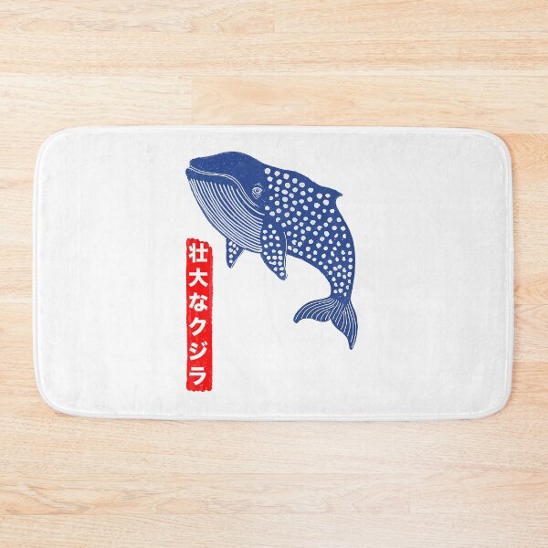 Item preview, Blue Whale with Japanese Text designed and sold by cynthiasholma.
