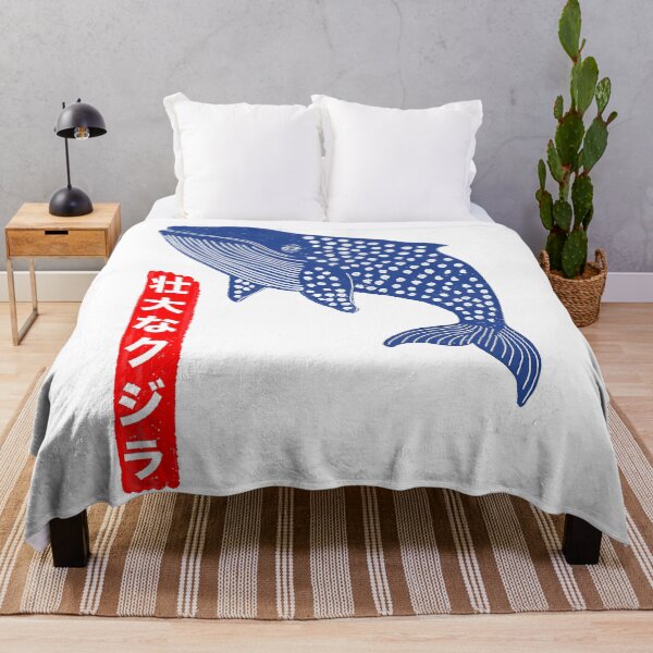 Item preview, Blue Whale with Japanese Text designed and sold by cynthiasholma.