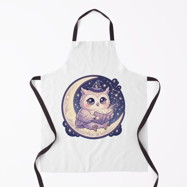 Item preview, White Owl Wizard Sitting on the Moon designed and sold by Mimora Studio.