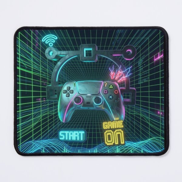 Item preview, Retro Neon Gamer Controller Art designed and sold by unboxedbyJuls.