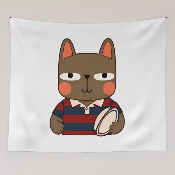 Item preview, Funny Rugby Cat - Cute Cat Rugby Player designed and sold by SoyLamderma.