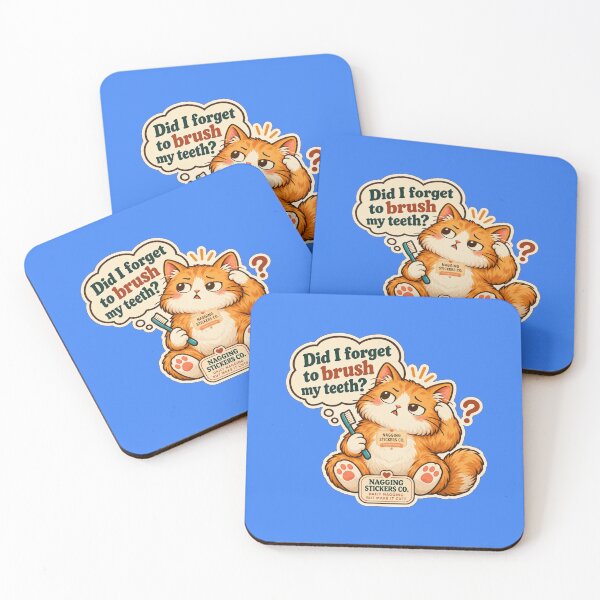 Item preview, NAGGINGCAT3 BY NAGGINGSTICKERSCO. DID I BRUSH MY TEETH YET? MUNDANE COLLECTION | ELECTRIC BLUE Edition | No.03 designed and sold by LaMaisonOfMY.