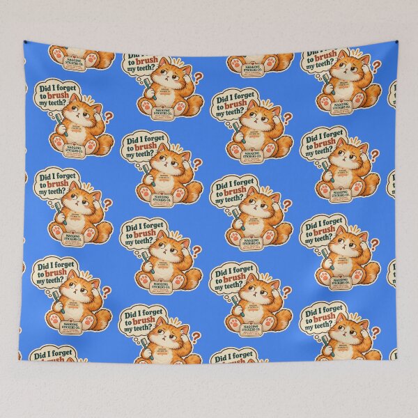 Item preview, NAGGINGCAT3 BY NAGGINGSTICKERSCO. DID I BRUSH MY TEETH YET? MUNDANE COLLECTION | ELECTRIC BLUE Edition | No.03 designed and sold by LaMaisonOfMY.