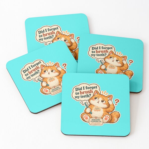Item preview, NAGGINGCAT3 BY NAGGINGSTICKERSCO. DID I BRUSH MY TEETH YET? MUNDANE COLLECTION | AQUA Edition | No.03 designed and sold by LaMaisonOfMY.