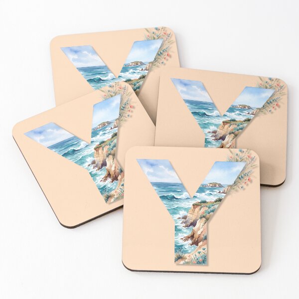 Item preview, Coastal Initial Y – Beach & Ocean Monogram Design designed and sold by Sea Gem.