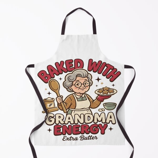 Item preview, Baked With Grandma Energy – Funny Baking Grandma designed and sold by Design-Fever-Co.