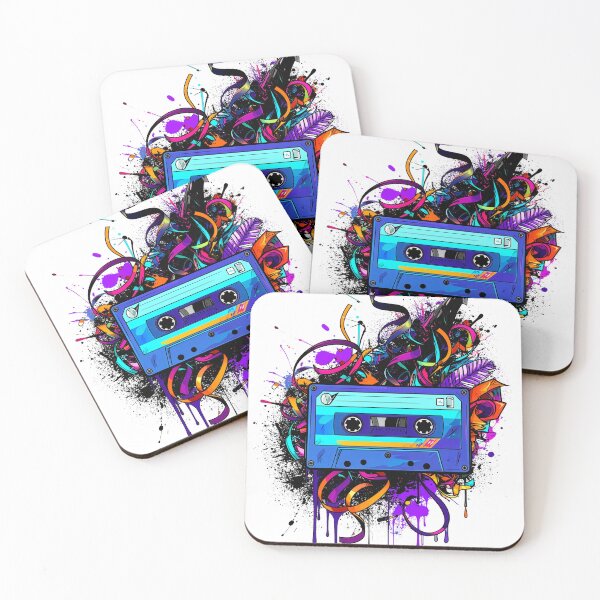 Item preview, Neon Mixtape Explosion | Retro 80s Cassette Art designed and sold by dj-illustration.