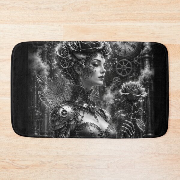 Item preview, Black and white steampunk rose — mechanical queen designed and sold by Axokris.