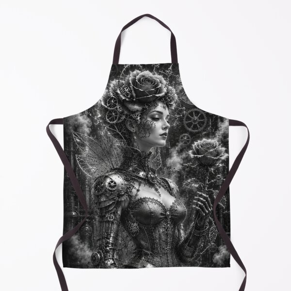 Item preview, Black and white steampunk rose — mechanical queen designed and sold by Axokris.