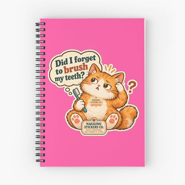 Item preview, NAGGINGCAT3 BY NAGGINGSTICKERSCO. DID I BRUSH MY TEETH YET? MUNDANE COLLECTION | ELECTRIC PINK Edition | No.03 designed and sold by LaMaisonOfMY.