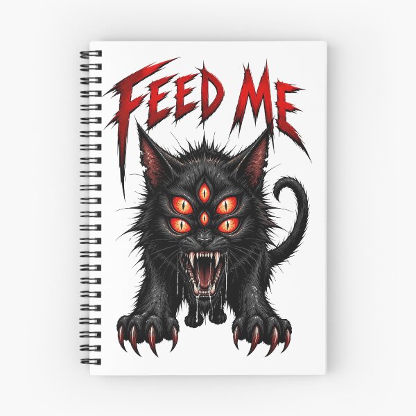 Item preview, Feed Me - Demonic Black Cat Horror Graphic designed and sold by emiliacreations.