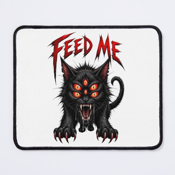 Item preview, Feed Me - Demonic Black Cat Horror Graphic designed and sold by emiliacreations.
