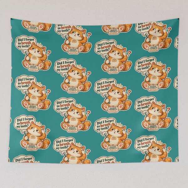 Item preview, NAGGINGCAT3 BY NAGGINGSTICKERSCO. DID I BRUSH MY TEETH YET? MUNDANE COLLECTION | GREEN Edition | No.03 designed and sold by LaMaisonOfMY.