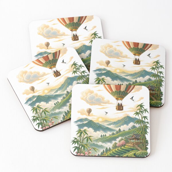 Item preview, Above the Tea Terraces – Hot Air Balloon Adventure designed and sold by CarrotBadminton.