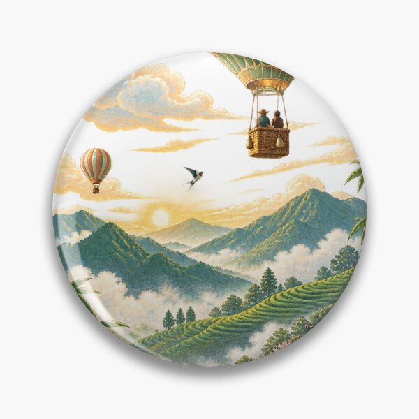 Item preview, Above the Tea Terraces – Hot Air Balloon Adventure designed and sold by CarrotBadminton.
