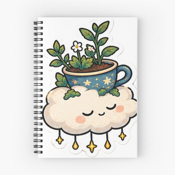 Item preview, Grow in the Dark – Kawaii Plant & Cloud Sticker designed and sold by denybz.