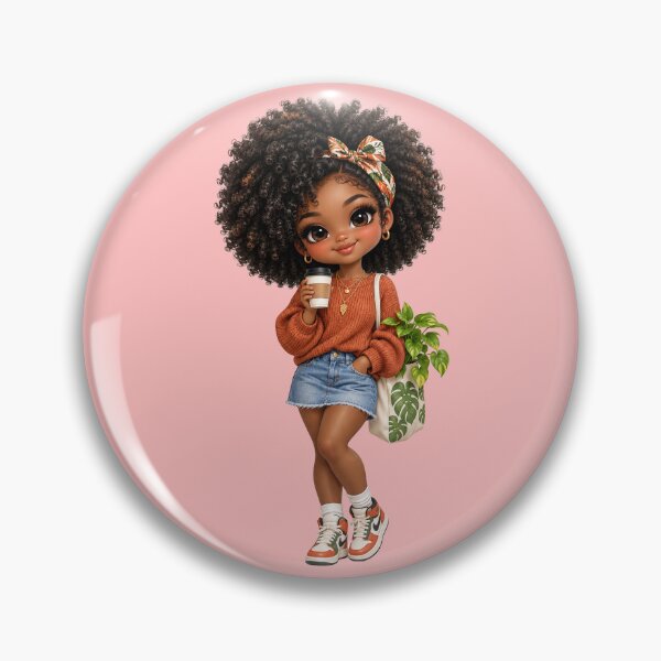 Item preview, Cozy Black Girl Plant Mom With Coffee designed and sold by taogiauco.