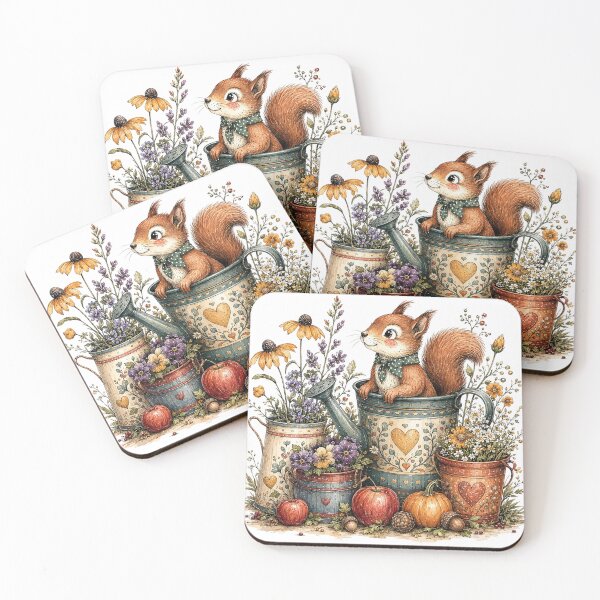Item preview, Cute Squirrel in Vintage Garden Pot designed and sold by MichalHau.
