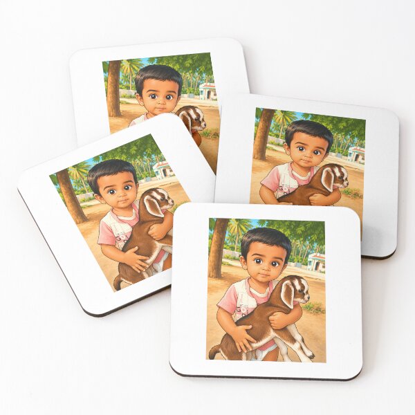 Item preview, Boy with baby goat  designed and sold by vinothmech53.