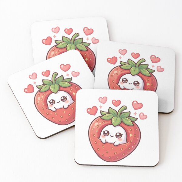 Item preview, Cute Kawaii Strawberry Character Love designed and sold by LunaVales.