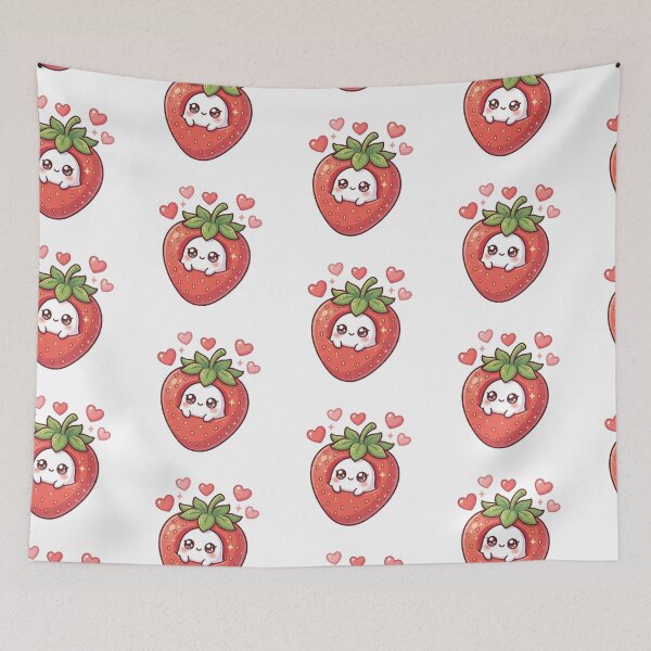 Item preview, Cute Kawaii Strawberry Character Love designed and sold by LunaVales.