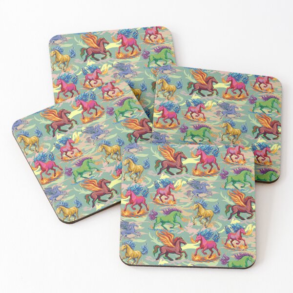 Item preview, Colorful Pegasus,  Fire Horse with wings  on fire, expressive pattern designed and sold by Mevissart.