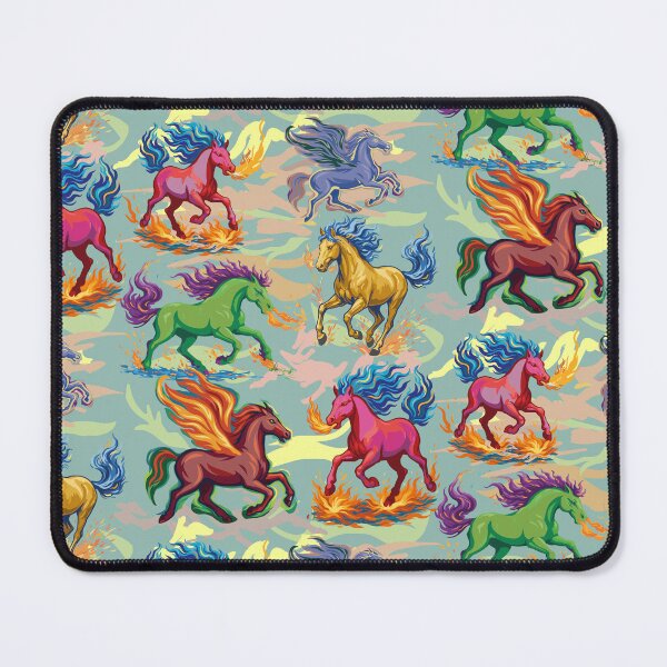 Item preview, Colorful Pegasus,  Fire Horse with wings  on fire, expressive pattern designed and sold by Mevissart.