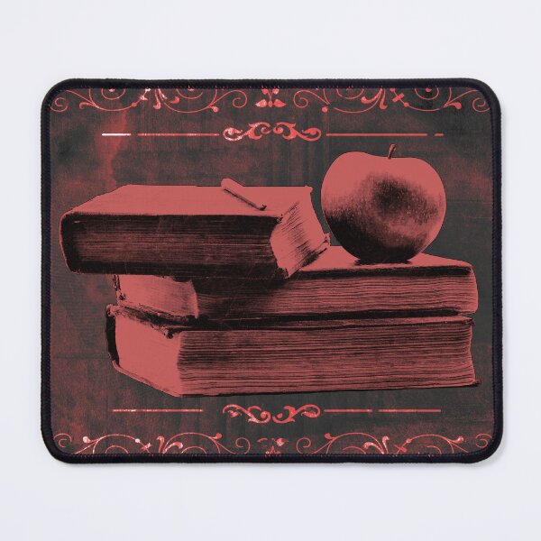 Item preview, Dark Red Antique Books Stacked With Apple and Chalk designed and sold by Ghoul Enterprises.