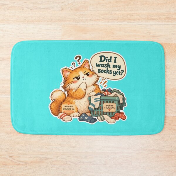 Item preview, NAGGINGCAT3 BY NAGGINGSTICKERSCO. DID I WASH MY SOCKS YET? MUNDANE COLLECTION |AQUA Edition | No.01 designed and sold by LaMaisonOfMY.