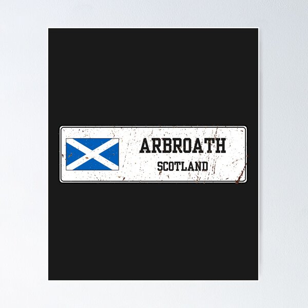 Item preview, Arbroath Scotland Vintage Street Sign Rusted Metal Plate designed and sold by jeshands.
