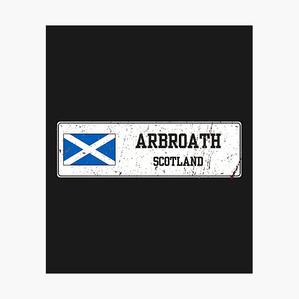 Item preview, Arbroath Scotland Vintage Street Sign Rusted Metal Plate designed and sold by jeshands.