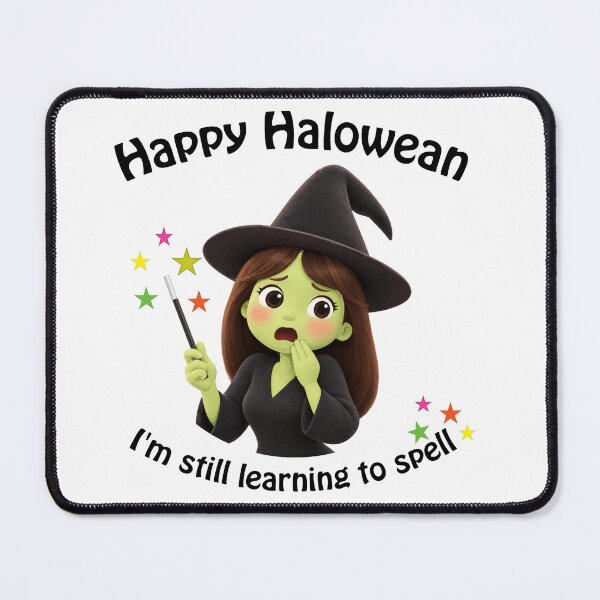 Item preview, Halloween witch learning to spell designed and sold by ChimaGraphics.
