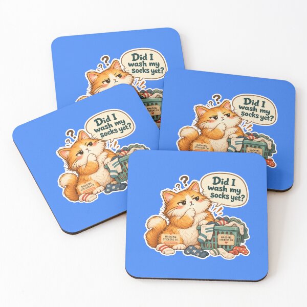 Item preview, NAGGINGCAT3 BY NAGGINGSTICKERSCO. DID I WASH MY SOCKS YET? MUNDANE COLLECTION |ELECTRIC BLUE Edition | No.01 designed and sold by LaMaisonOfMY.
