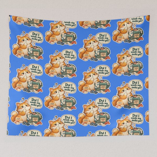Item preview, NAGGINGCAT3 BY NAGGINGSTICKERSCO. DID I WASH MY SOCKS YET? MUNDANE COLLECTION |ELECTRIC BLUE Edition | No.01 designed and sold by LaMaisonOfMY.