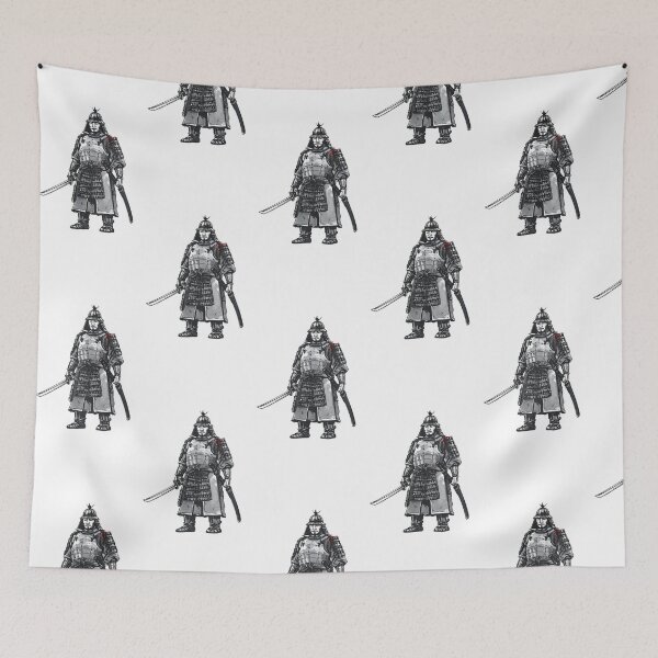 Item preview, Japanese Samurai Warrior Vintage Ink Illustration designed and sold by ZINTHOZ.