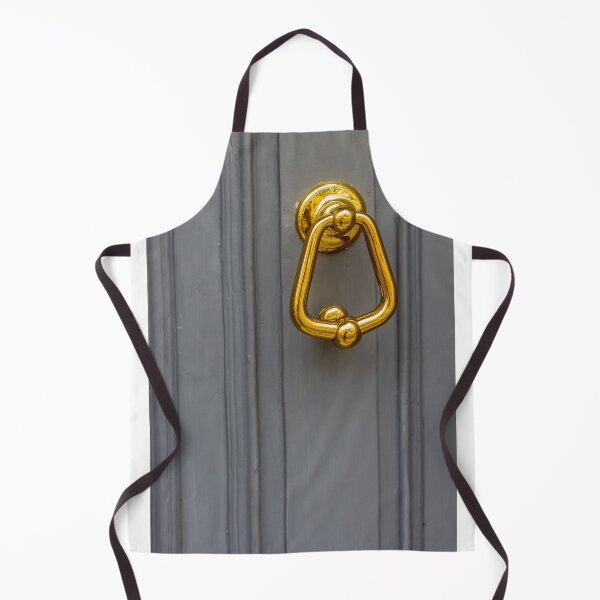 Item preview, Gold Door Knocker On Grey Wooden Door: Elegant Classic Decorative Hardware Accessory designed and sold by Nmallia.