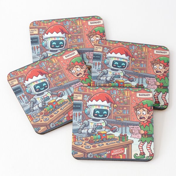 Item preview, AI Replaces Christmas Elves Funny Santa Workshop Robot designed and sold by SmartPuns.