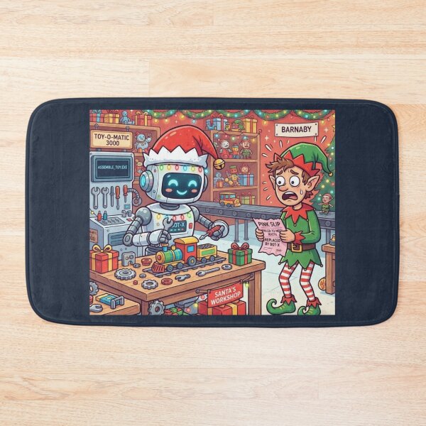 Item preview, AI Replaces Christmas Elves Funny Santa Workshop Robot designed and sold by SmartPuns.