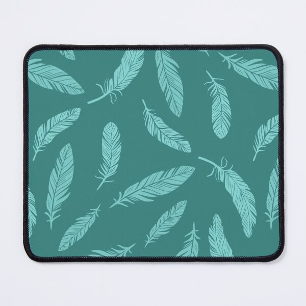 Item preview, Tonal Teal Boho Feather Pattern designed and sold by Flora-and-Fable.