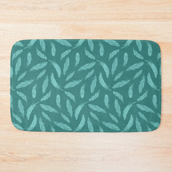 Item preview, Tonal Teal Boho Feather Pattern designed and sold by Flora-and-Fable.