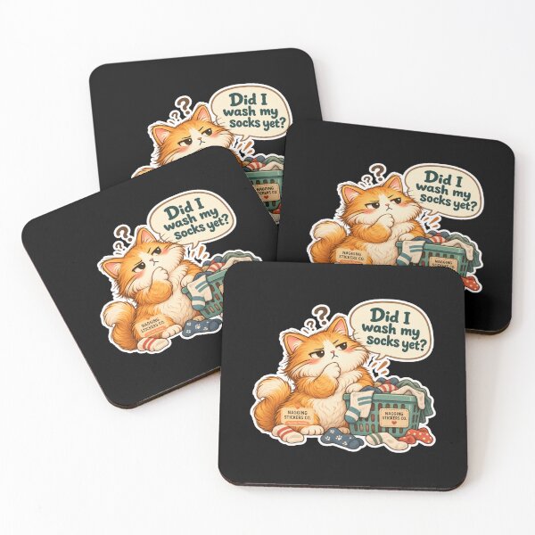 Item preview, NAGGINGCAT3 BY NAGGINGSTICKERSCO. DID I WASH MY SOCKS YET? MUNDANE COLLECTION |BLACK Edition | No.01 designed and sold by LaMaisonOfMY.
