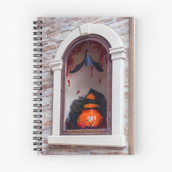 Item preview, Halloween Pumpkin Display in Arched Window With Red Drips and Festive Garland Decoration designed and sold by Nmallia.